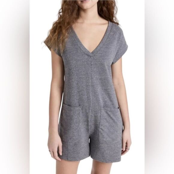 NWT Madewell Heather Grey Skyterry Romper. XS - Picture 1 of 6